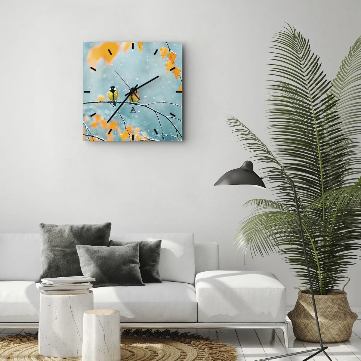Nástenné hodiny - Vtáčie klebety - 30x30 cm