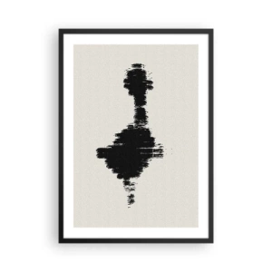 Plagát v čiernom ráme - Minimalistická abstrakcia v čiernej a bielej farbe - 50x70cm - Vibrácie predstavivosti - Moderná nástenná dekorácia do obývacej izby a spálne ARTTOR