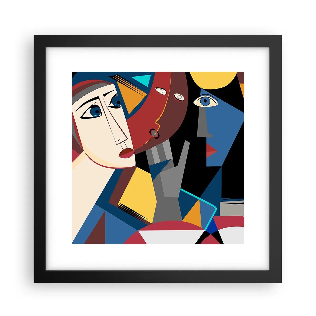 Plagát v čiernom ráme - Konverzácia kubistov - 30x30 cm