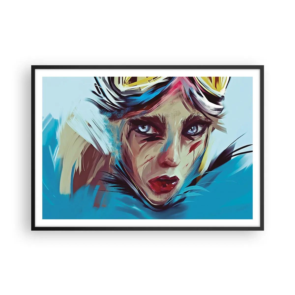 Plagát v čiernom ráme - Silničná bojovníčka - 100x70 cm