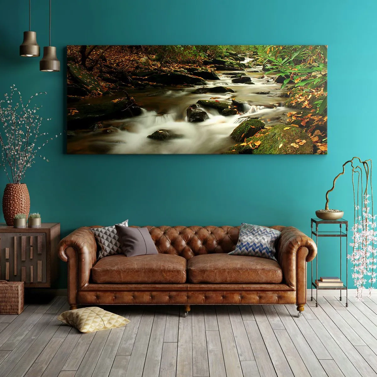 Obraz na plátne - Ako tekuté striebro - 120x50 cm