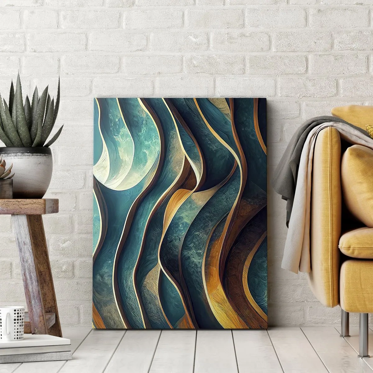 Obraz na plátne - Meandre modrej - 80x120 cm