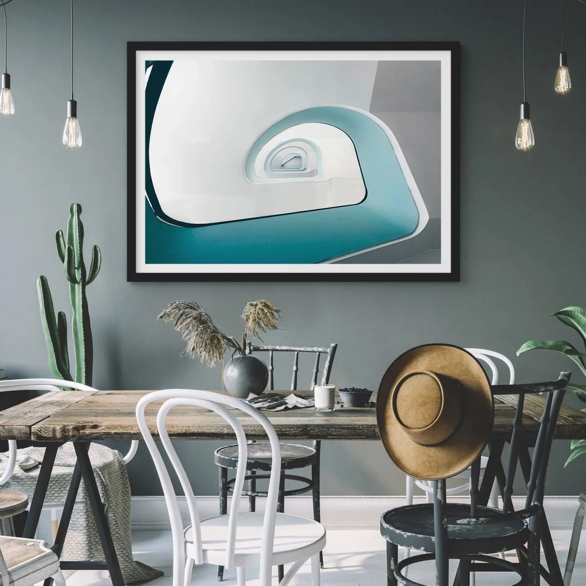 Plagát v čiernom ráme - Na dno modrej - 100x70 cm