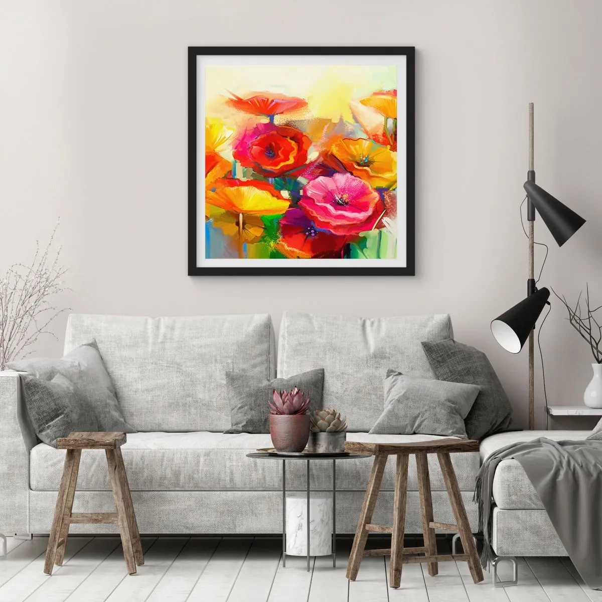 Plagát v čiernom ráme - Nielen červené - 40x40 cm