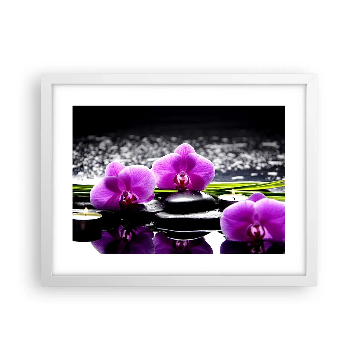 Plagát v bielom ráme - Utopiť v tichu a pokoji - 40x30 cm