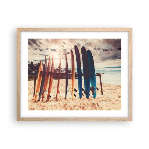 Plagát v ráme zo svetlého duba - Dobrú noc, tak zajtra. - 50x40 cm