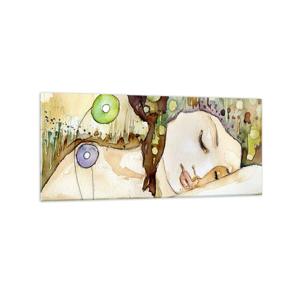 Obraz na skle - Smaragdovo-fialový sen - 120x50 cm