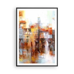 Plagát v čiernom ráme - Pod mostom je tiež krásne - 70x100 cm