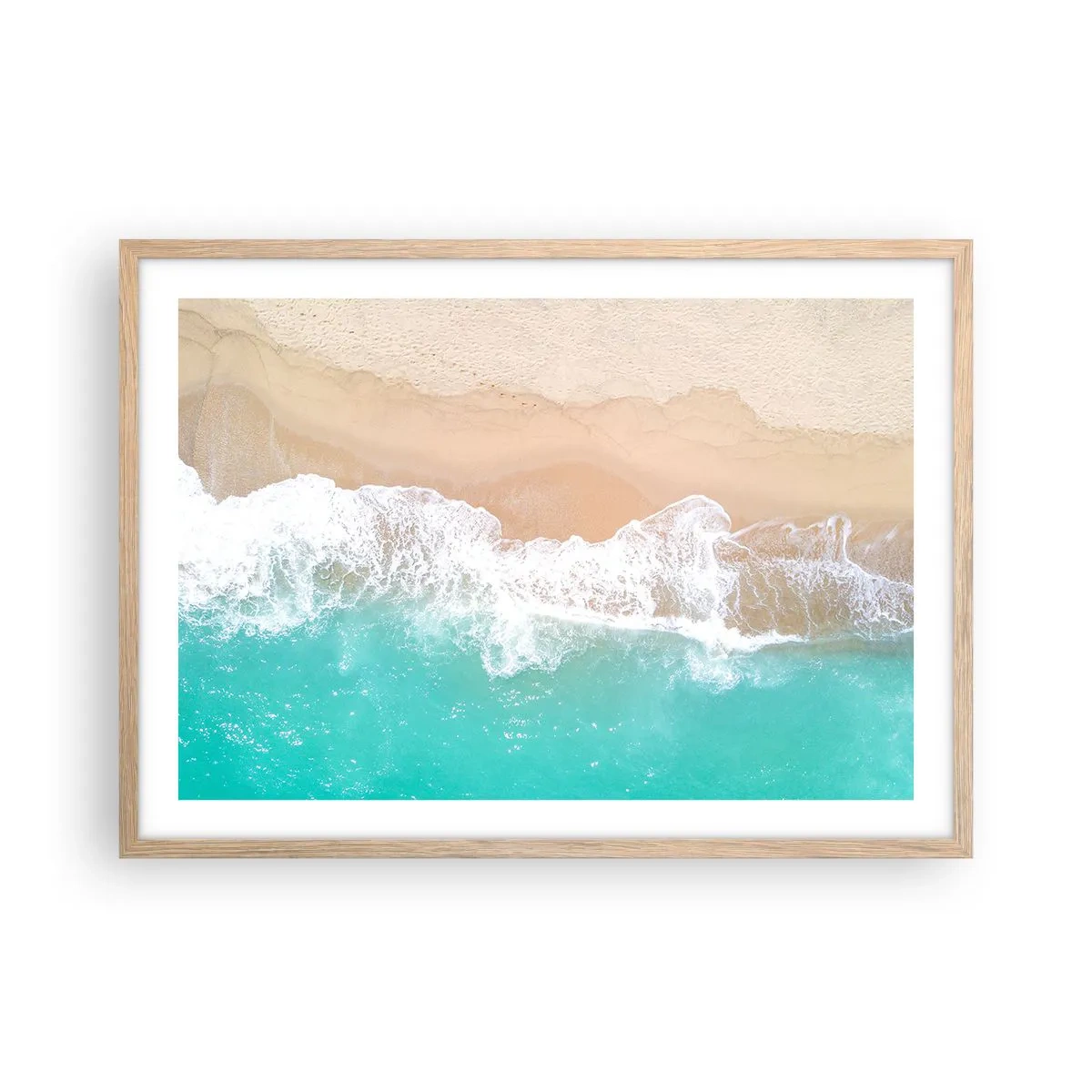 Plagát v ráme zo svetlého duba - Maznavý dotyk - 70x50 cm