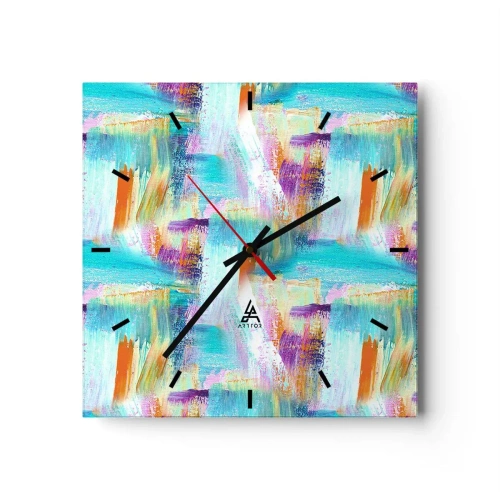 Nástenné hodiny - Veselé striedavé cákance - 30x30 cm