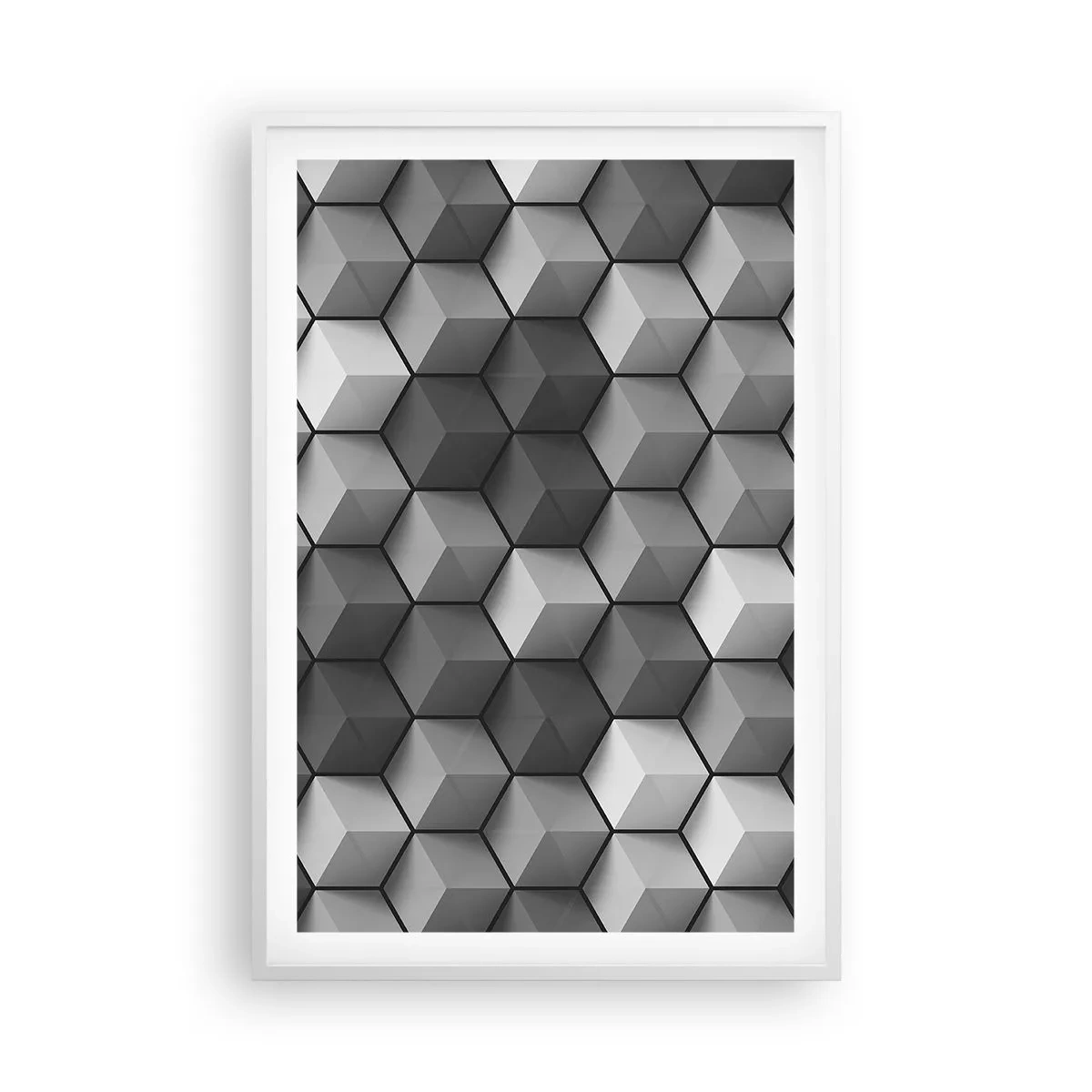 Plagát v bielom ráme - Kubistické puzzle - 61x91 cm