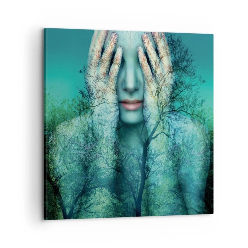 Obraz na plátne - Ponorená do modrej - 60x60 cm