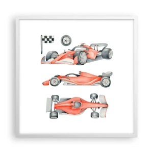 Plagát v bielom ráme - Dobehnúť sen - 60x60 cm