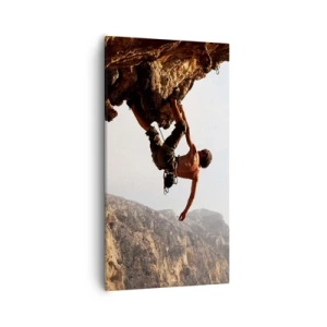 Obraz na plátne - Svet zovretý v ruke na zosuve balvanu - 55x100 cm