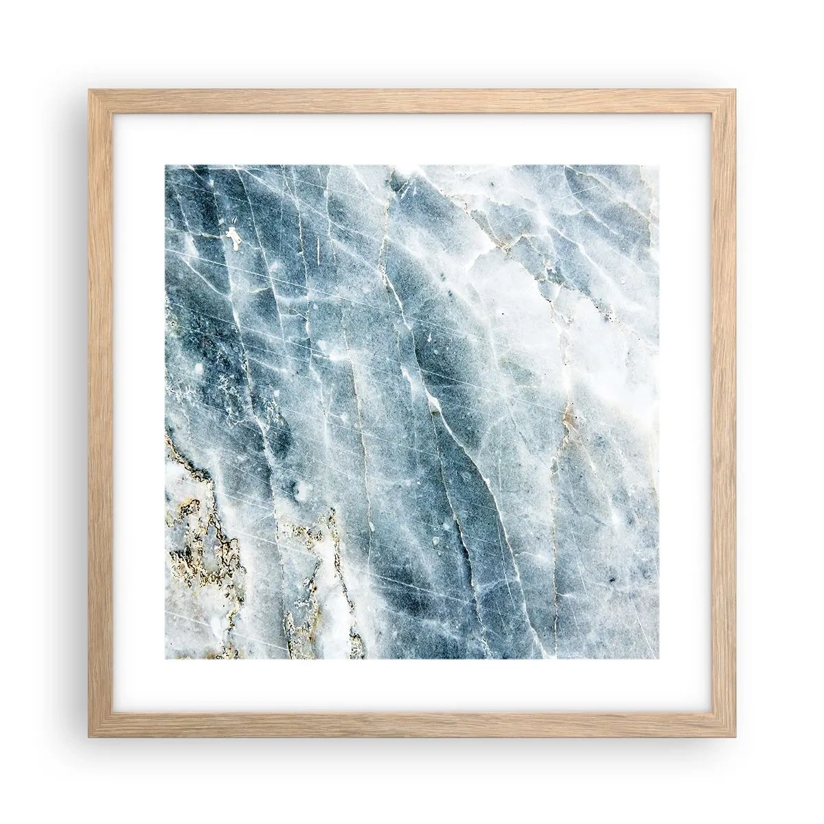 Plagát v ráme zo svetlého duba - Ľadový svet - 40x40 cm