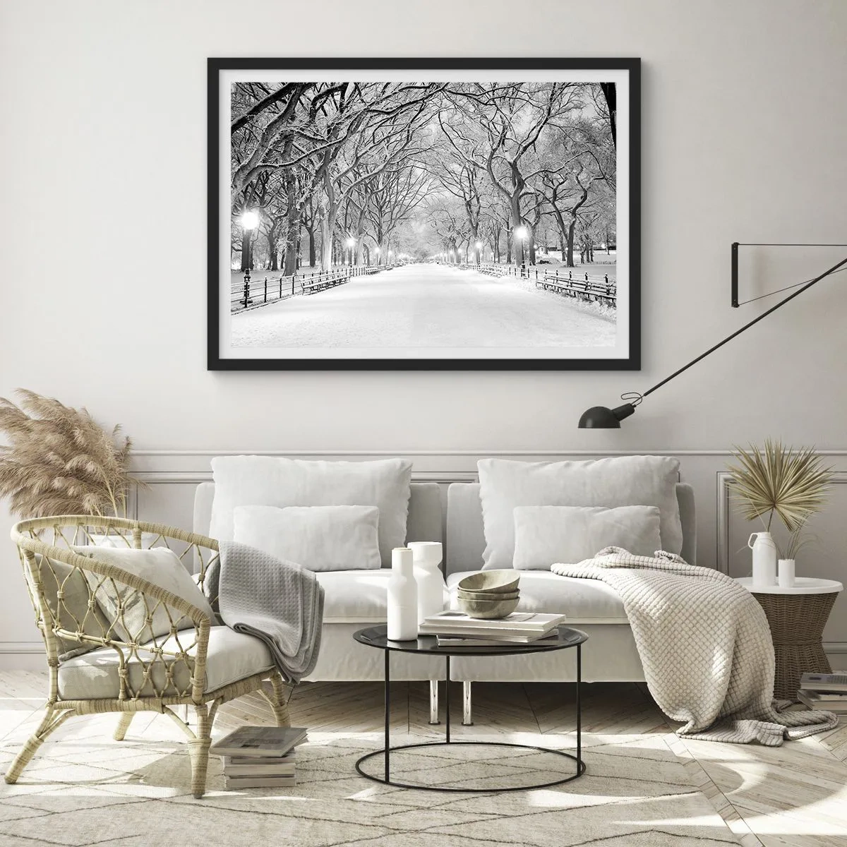 Plagát v čiernom ráme - Štyri ročné obdobia – zima - 91x61 cm