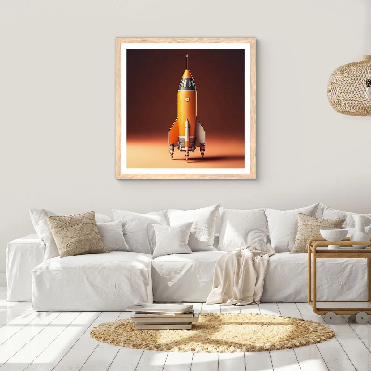 Plagát v ráme zo svetlého duba - Začína to snom - 30x30 cm