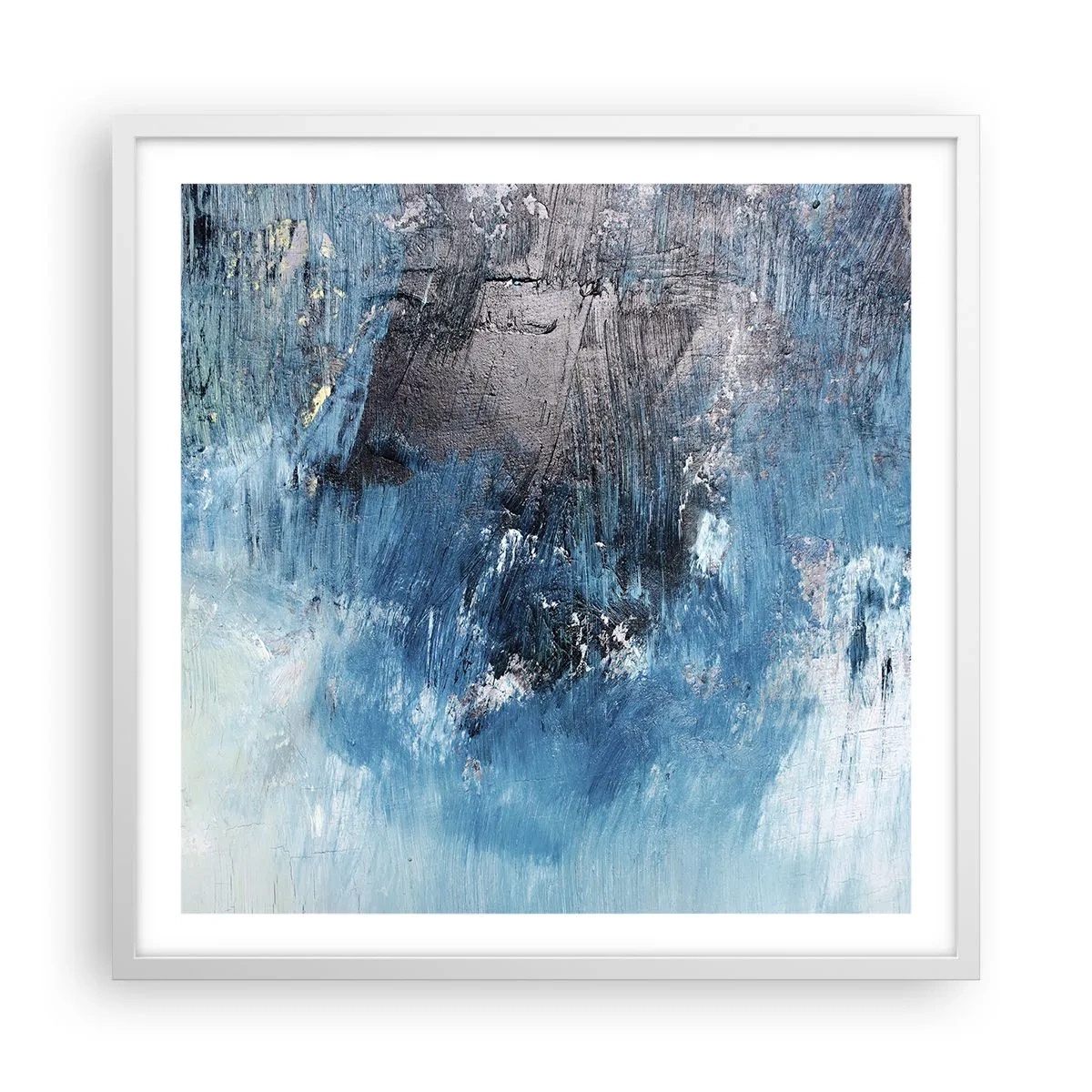 Plagát v bielom ráme - Rapsódia v modrom - 60x60 cm