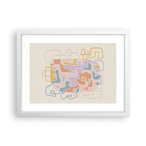 Plagát v bielom ráme - Labyrint – veselé dobrodružstvo - 40x30 cm