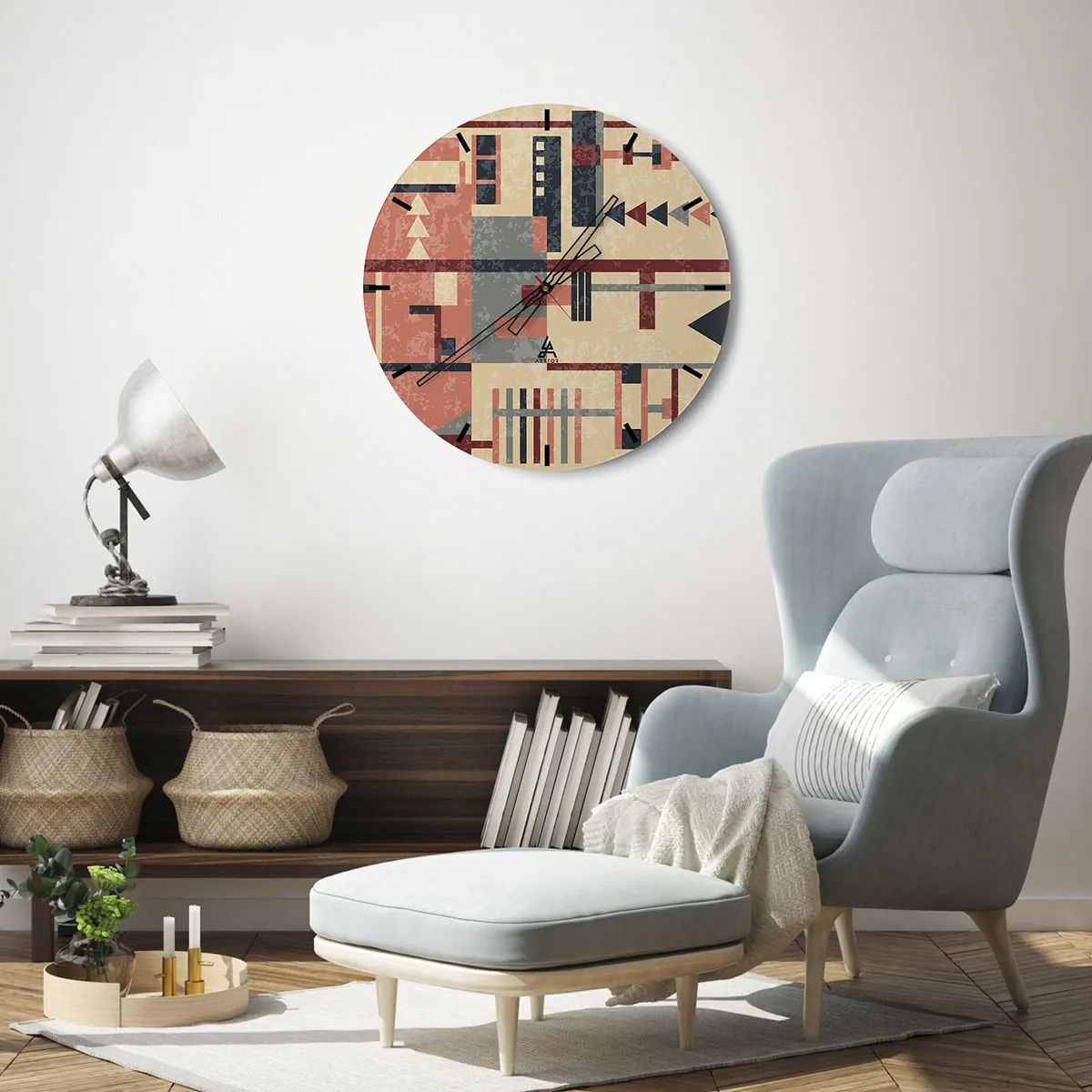 Nástenné hodiny - Vodorovná a zvislá kombinácia - 30x30 cm