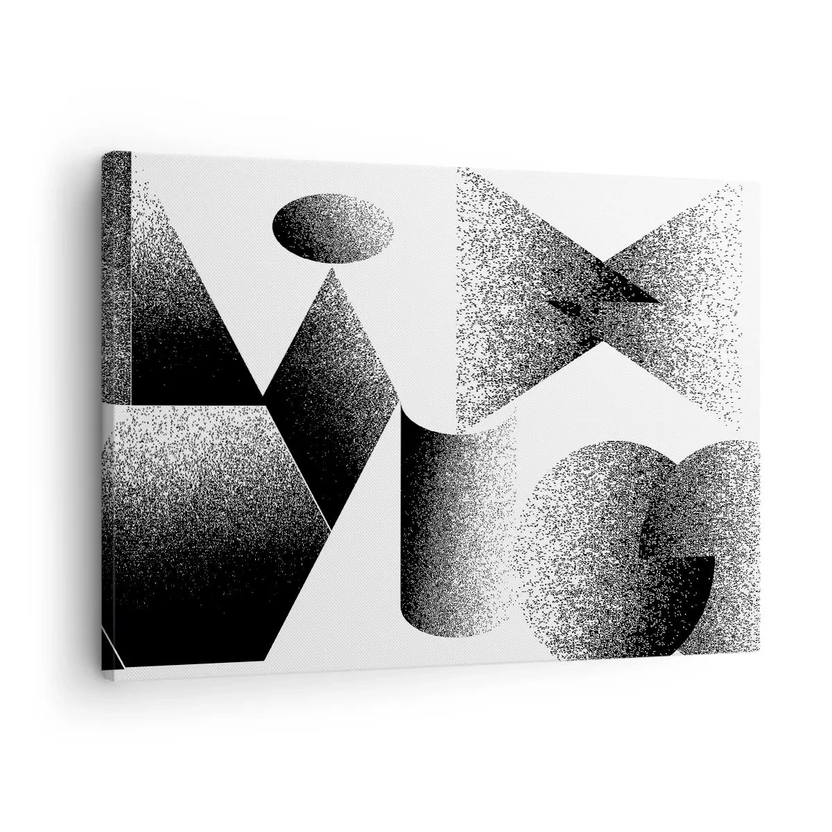 Obraz na plátne - Geometria zložená z uhlov a oválnych tvarov - 70x50cm - Uhly a ovály - Moderná nástenná dekorácia do obývacej izby a spálne ARTTOR