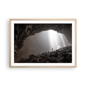 Plagát v ráme zo svetlého duba - Svetelná jaskyňa - 70x50 cm