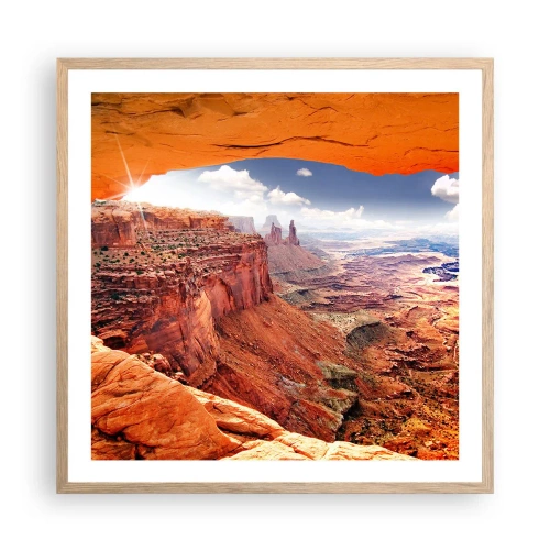 Plagát v ráme zo svetlého duba - Vytesané samotnou prírodou - 60x60 cm