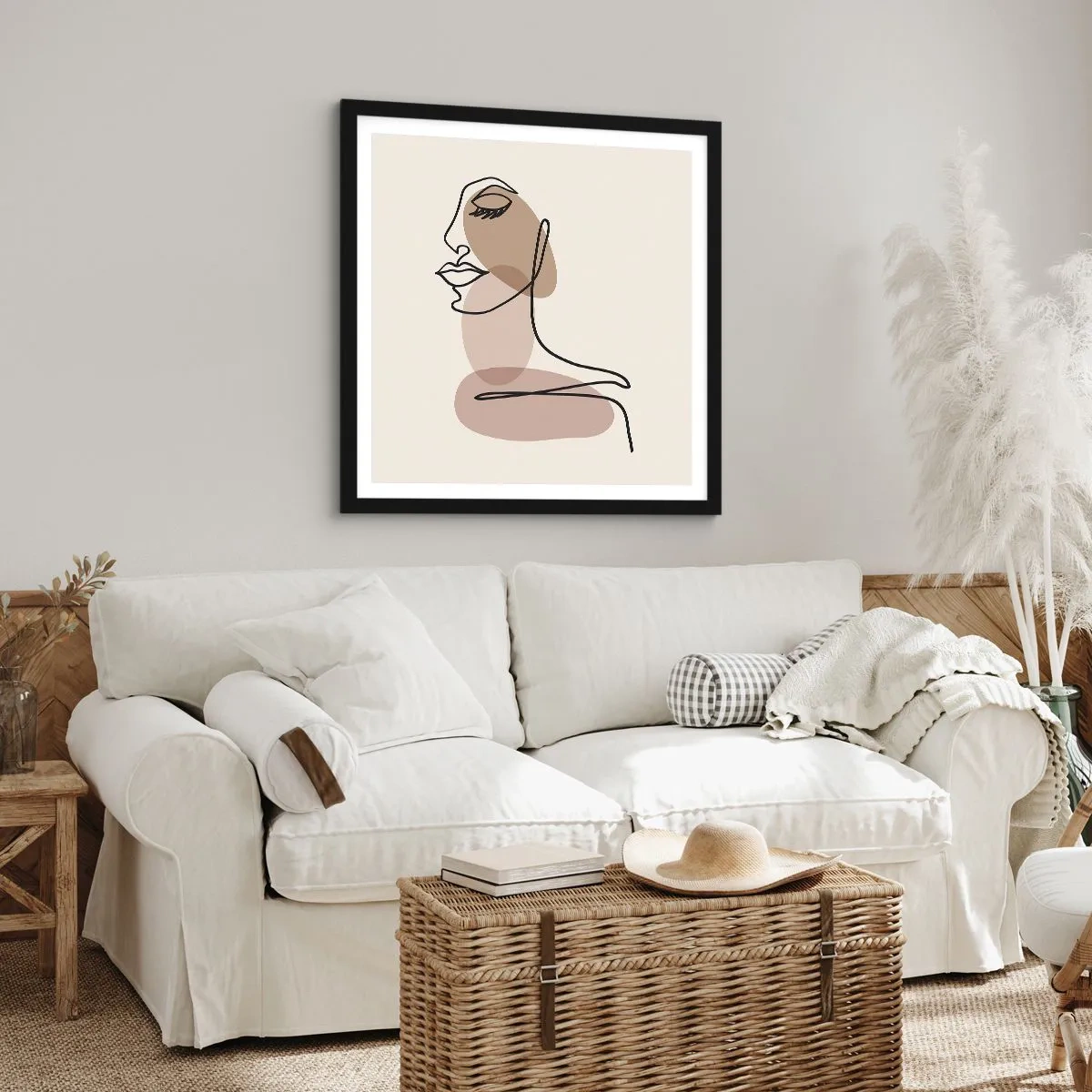 Plagát v čiernom ráme - Určitá línia krásy - 40x40 cm