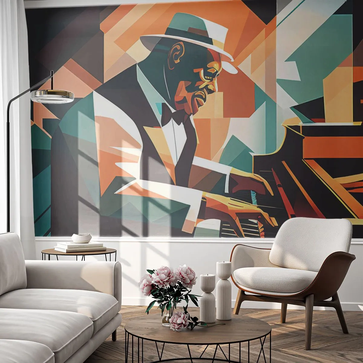 Fototapeta Premium Canvas - Celý tento jazz - Klavír, Klavír, kubizmus - 450x315 cm