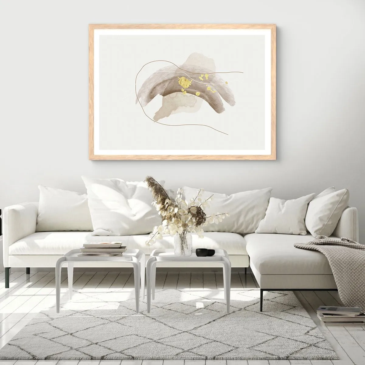 Plagát v ráme zo svetlého duba - Vesmírna bytosť - 100x70 cm