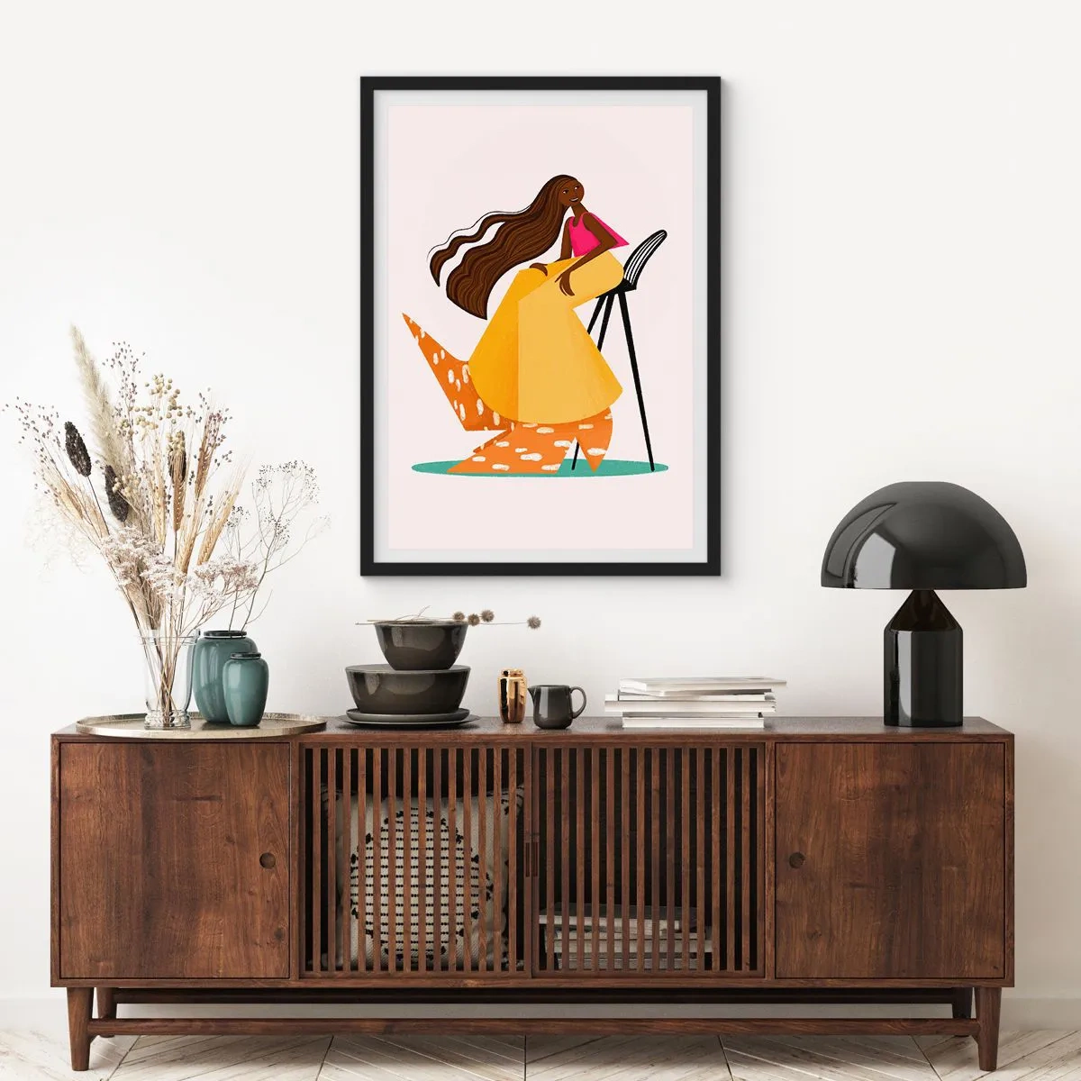 Plagát v čiernom ráme - Móda je tiež zábava - 50x70 cm