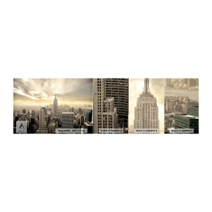 Vzorka Fototapeta Standard Eco - New York utkaný zo šedej - Mesto, New York, Manhattan - 100x30 cm