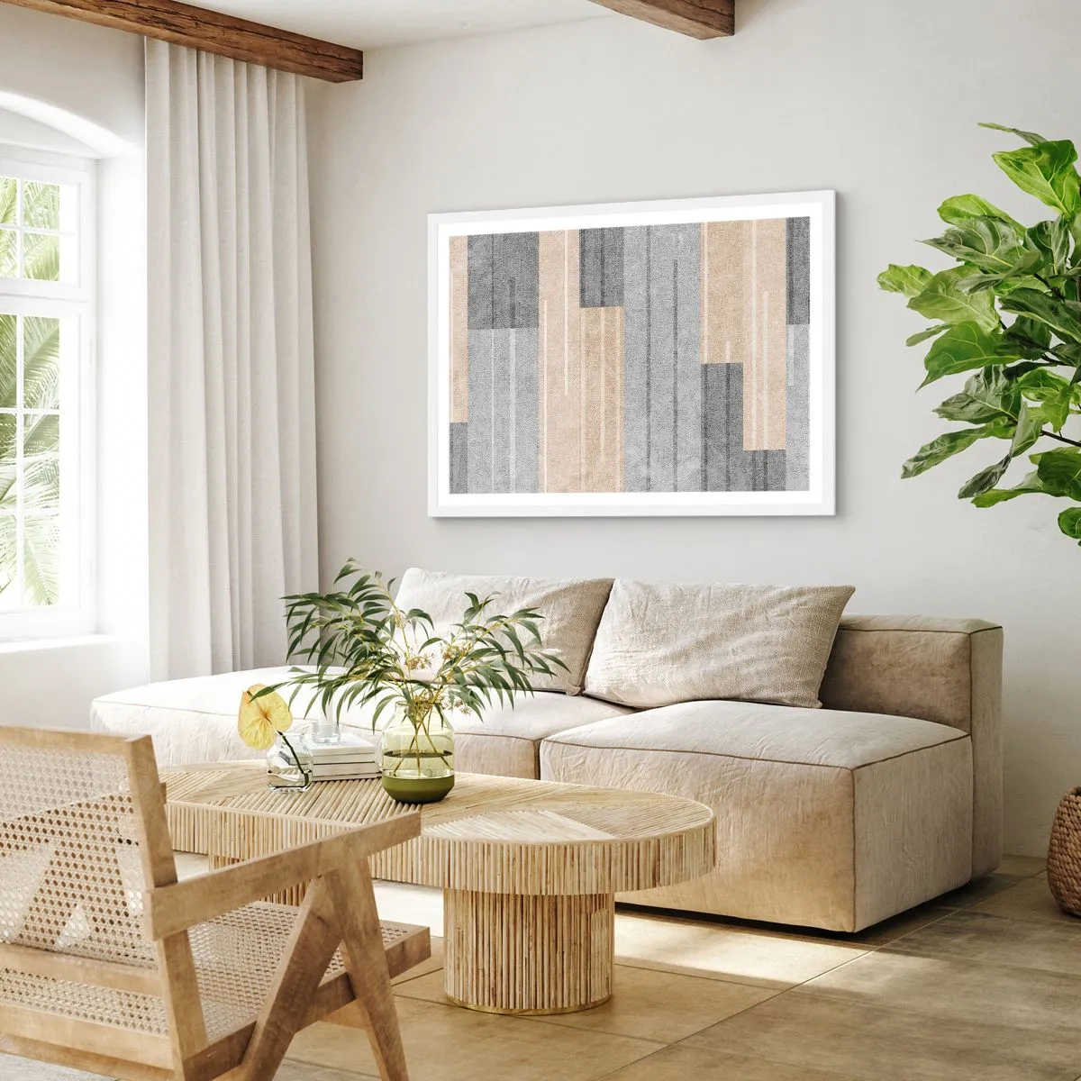 Plagát v bielom ráme - Kompozícia: drž sa - 100x70 cm