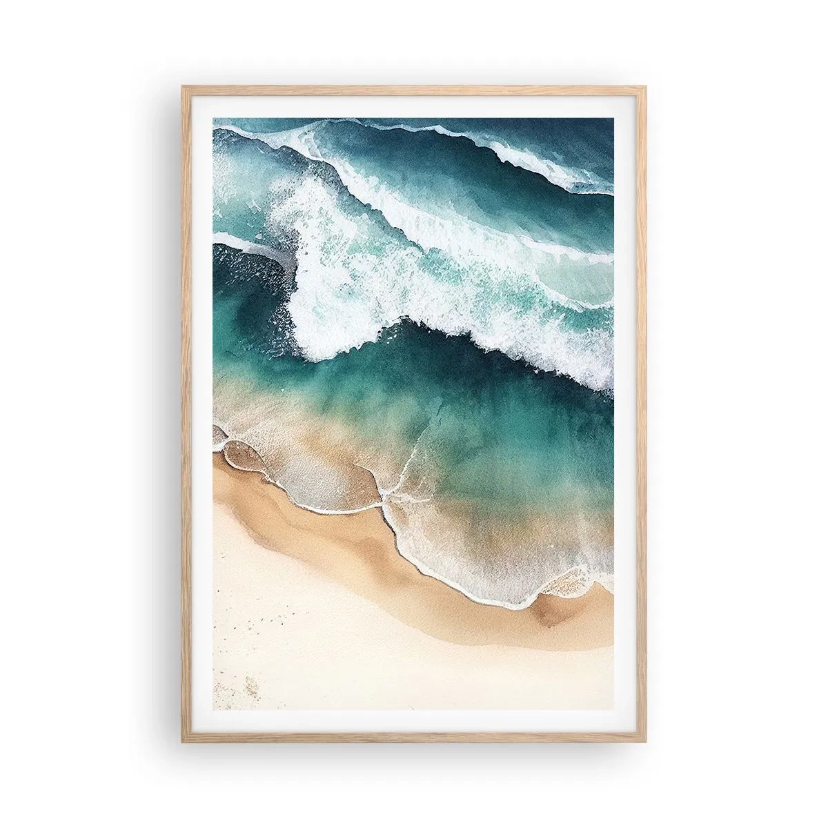 Plagát v ráme zo svetlého duba - Odveké stretnutie - 70x100 cm