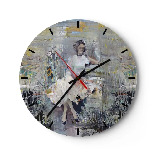 Nástenné hodiny - Žena v šatách v impresionistickom štýle - 30x30cm - Klasická a moderná - Moderná nástenná dekorácia do obývacej izby, kuchyne a spálne ARTTOR