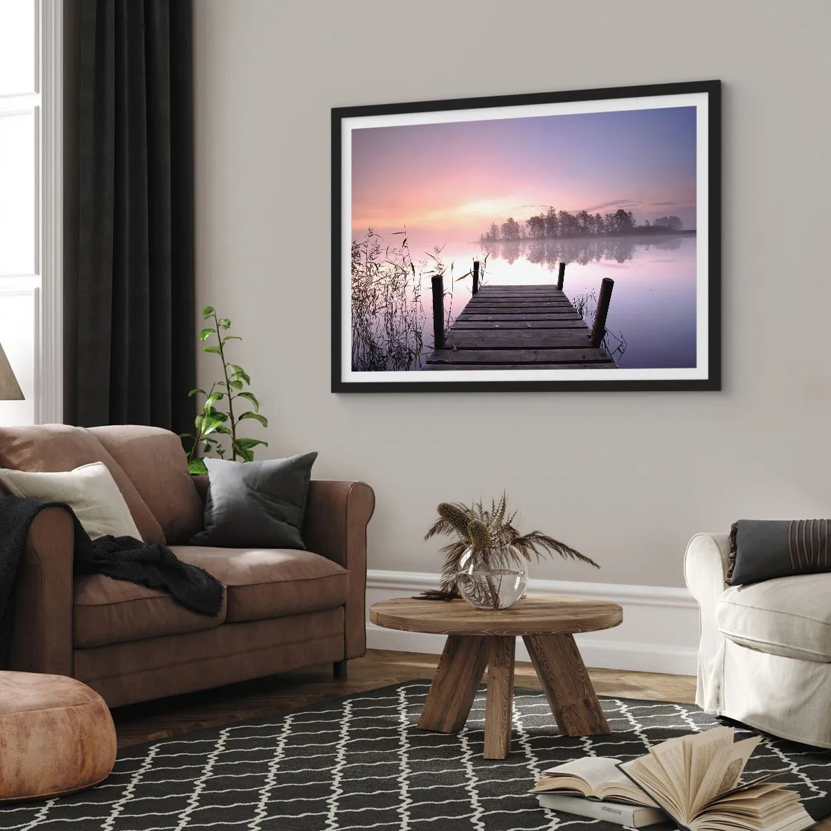 Plagát v čiernom ráme - Z ľaliovej hmly… - 70x50 cm