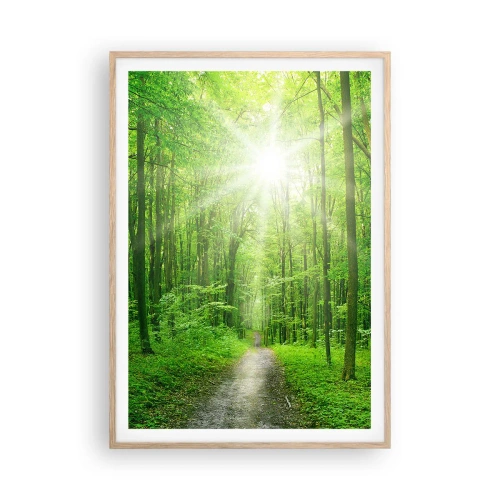Plagát v ráme zo svetlého duba - Zelená katedrála - 70x100 cm