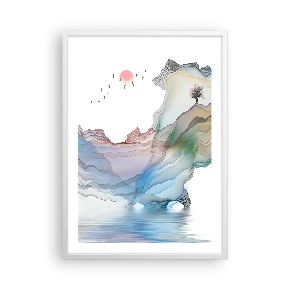 Plagát v bielom ráme - Ku krištáľovým horám - 50x70 cm