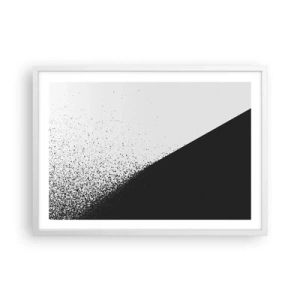 Plagát v bielom ráme - Rýchlejšie a rýchlejšie, viac a viac - 70x50 cm