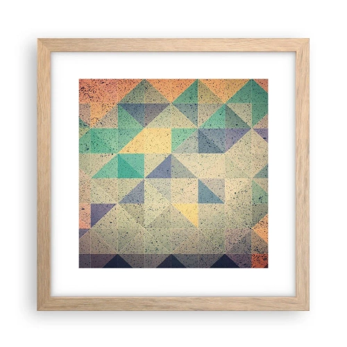 Plagát v ráme zo svetlého duba - Republika trojuholníkov - 30x30 cm