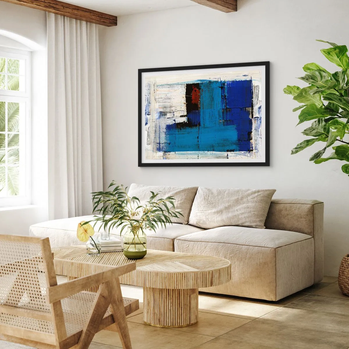 Plagát v čiernom ráme - Tajomstvo modrej - 70x50 cm