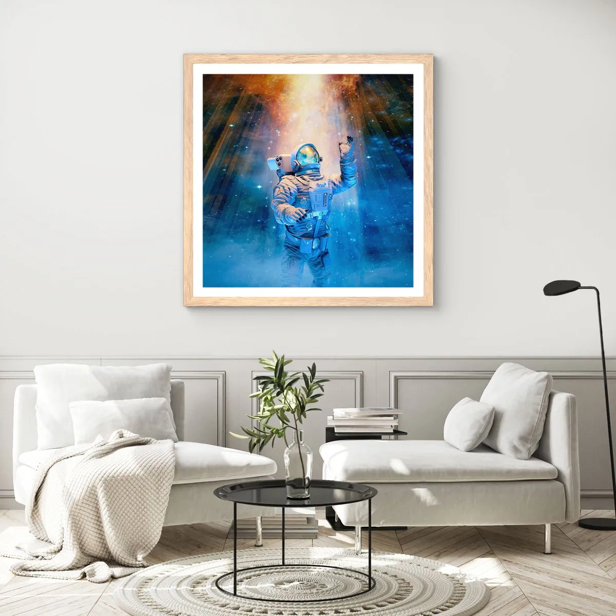 Plagát v ráme zo svetlého duba - Konečne v cieli - 40x40 cm