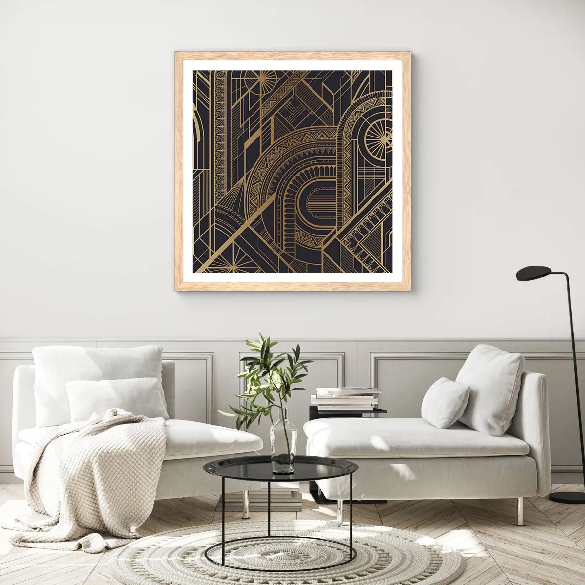 Plagát v ráme zo svetlého duba - Koncepty, nápady, plány - 50x50 cm