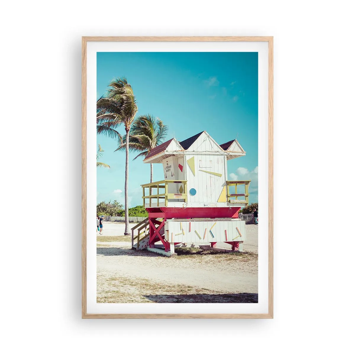 Plagát v ráme zo svetlého duba - Čaká ťa krásny deň - 61x91 cm