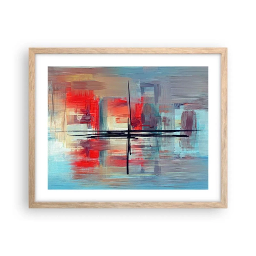 Plagát v ráme zo svetlého duba - Krajina v neznámej dimenzii - 50x40 cm