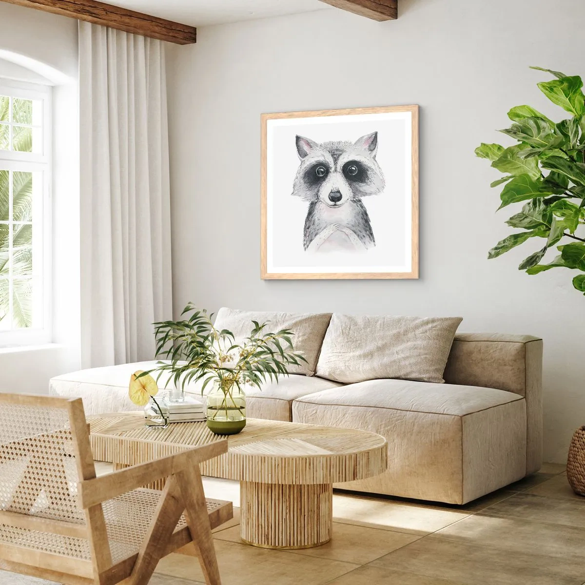 Plagát v ráme zo svetlého duba - Chvíľa dojatia - 40x40 cm