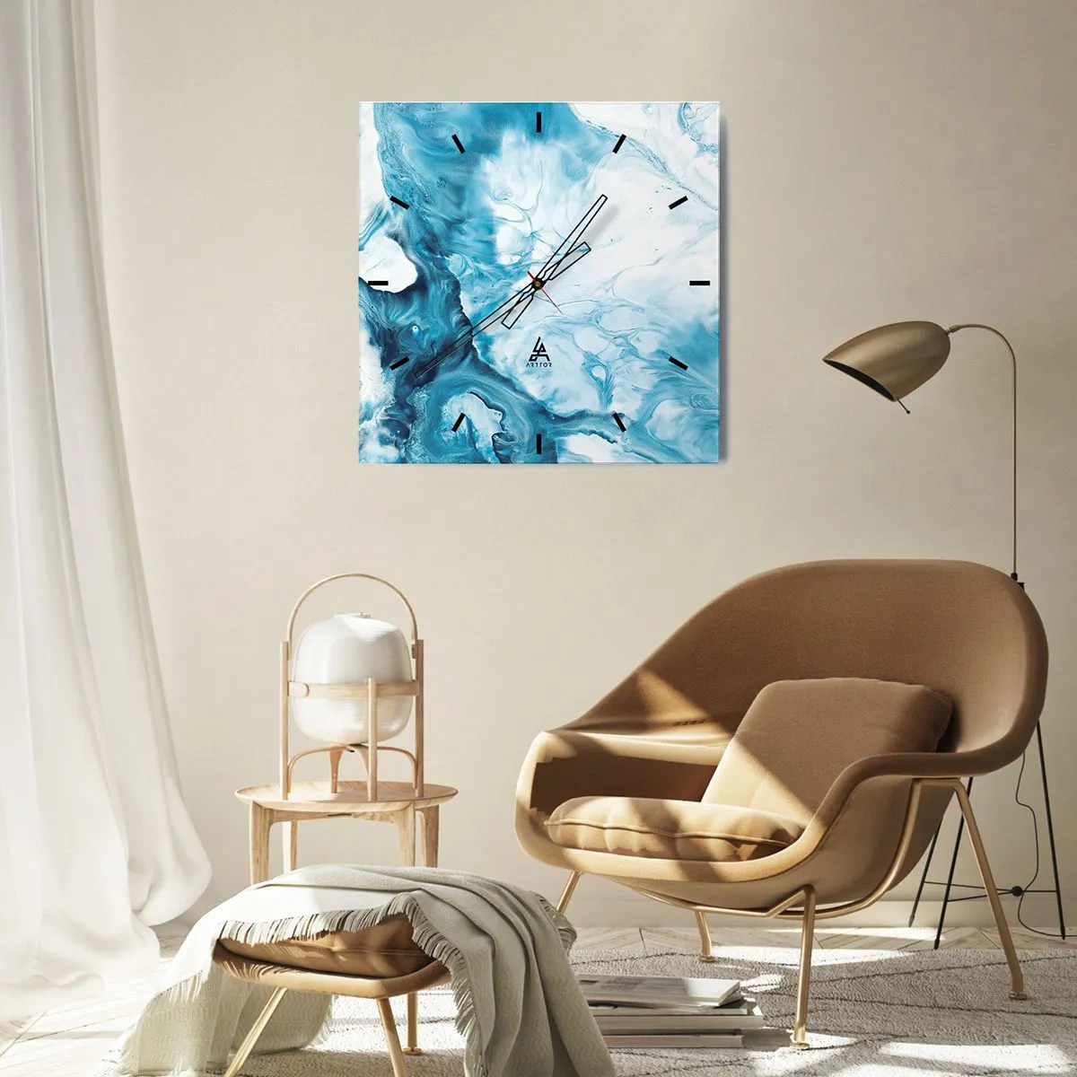 Nástenné hodiny - Modrý koncert - 40x40 cm