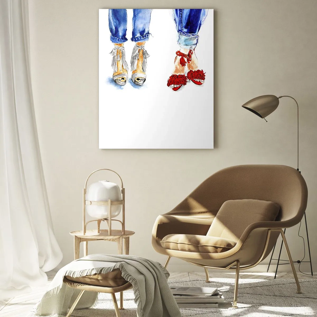 Obraz na skle - Možno by sme sa vydali na prechádzku? - 50x70 cm
