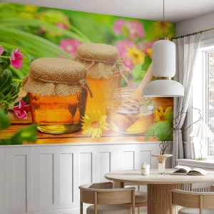 Fototapeta Standard Eco - Sladko a kvetinovo - Gastronómia, Med, Kvety - 400x280 cm