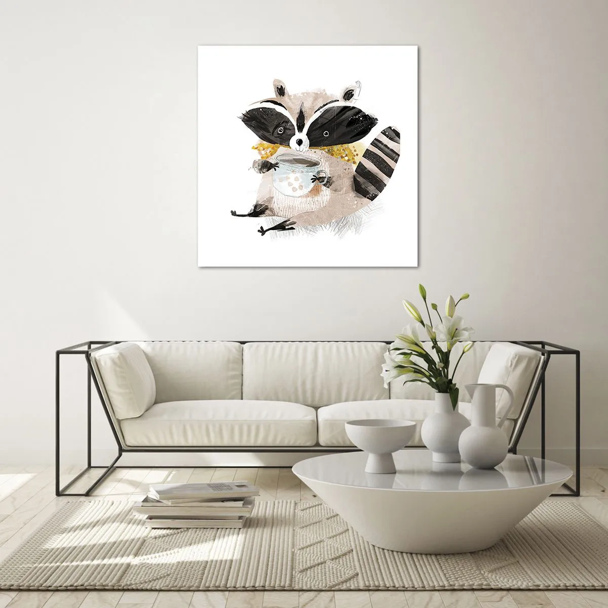 Obraz na skle - Môj priateľ mýval - 70x70 cm